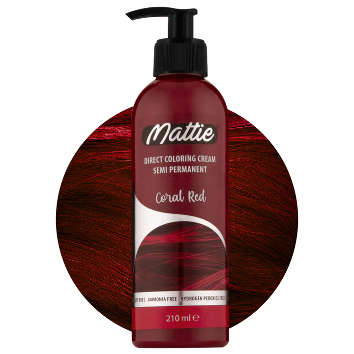 Mattie Coral Red - Vegane semi-permanente Direktzieher-Farbcreme 210 ml