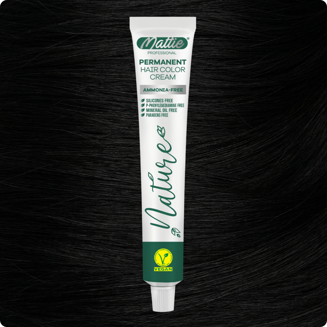 Mattie Professional Nature (1.0) Black - Vegane permanente Farbcreme 60 ml