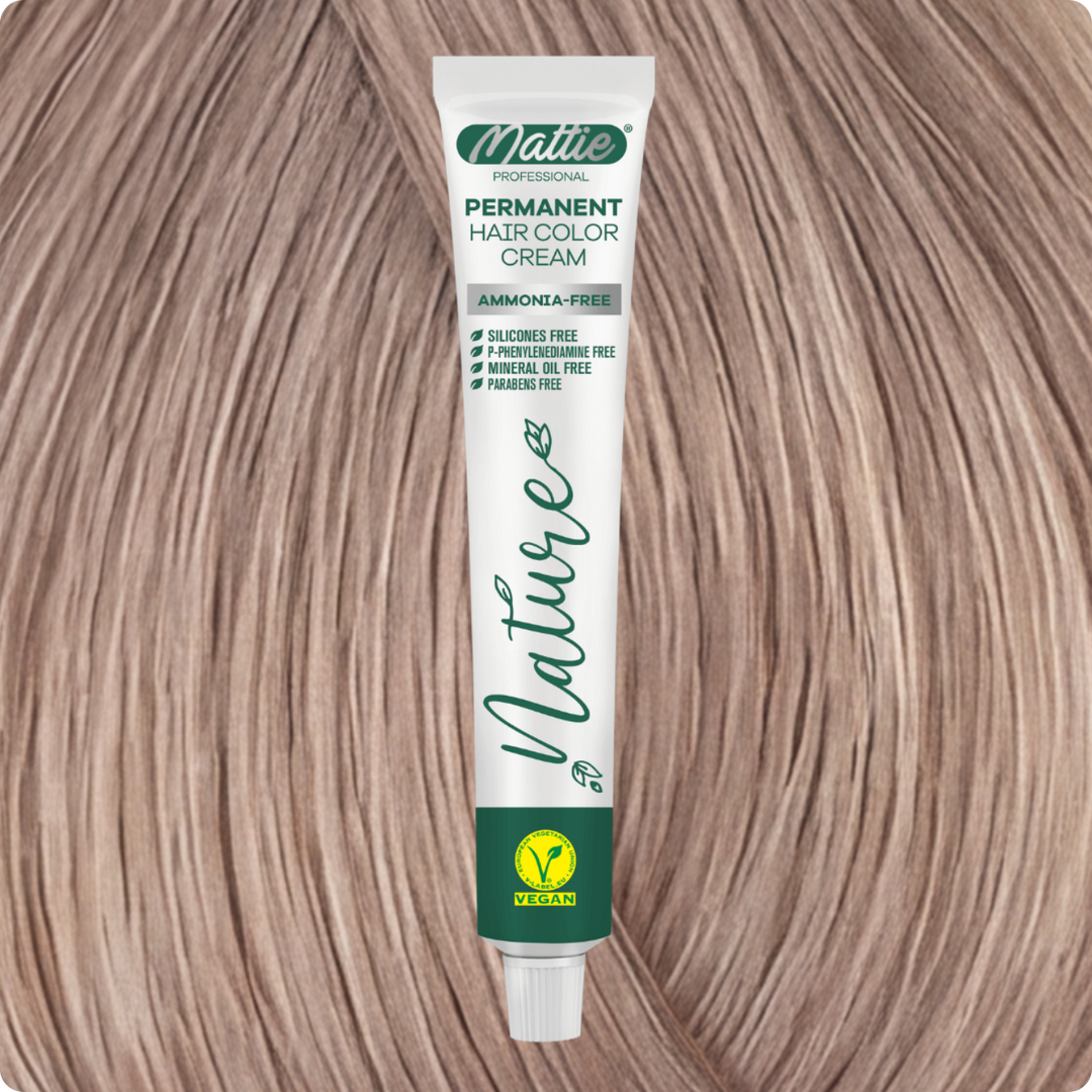 Mattie Professional Nature (10.16) Extra Light Ash Rose Blonde - Vegane permanente Farbcreme 60 ml