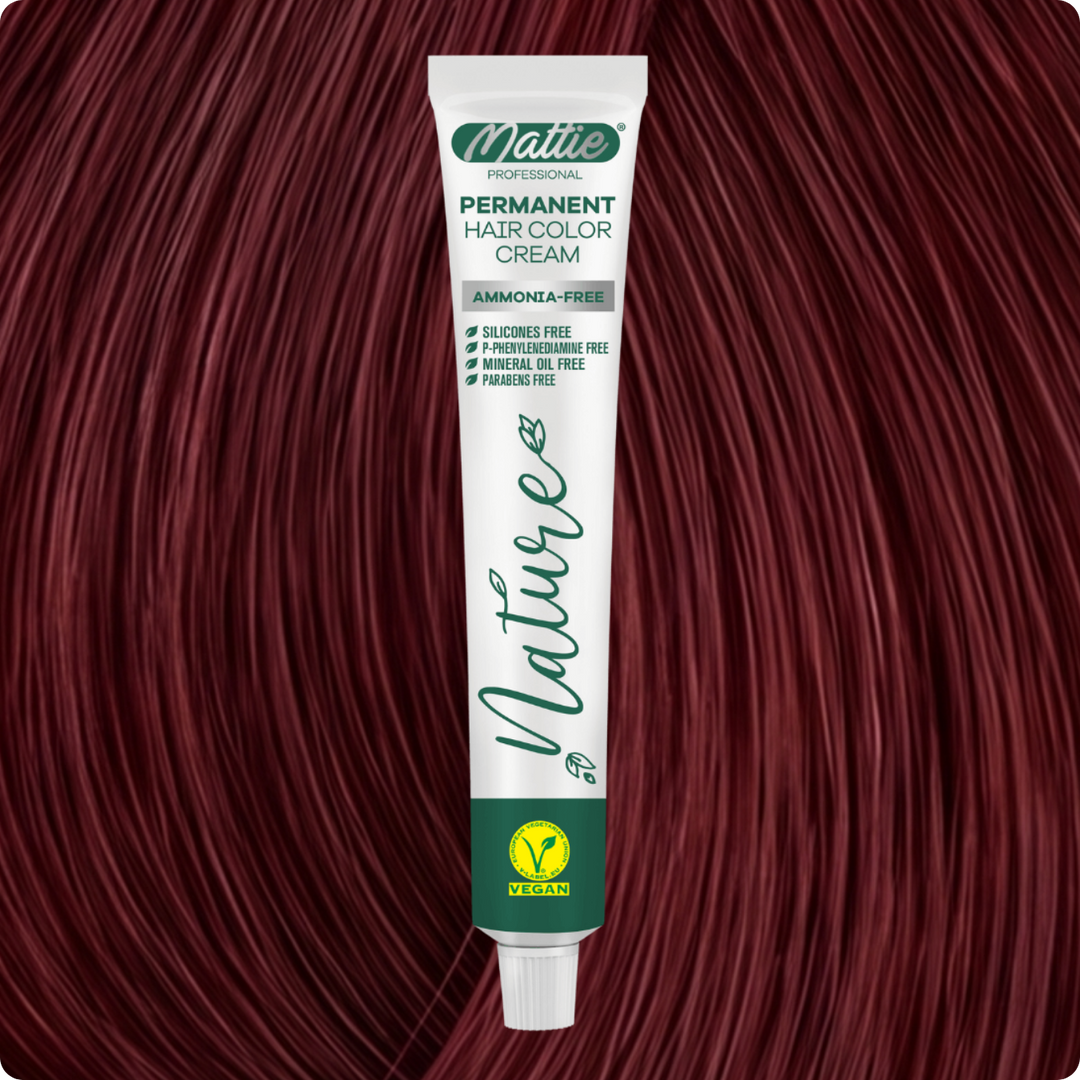 Mattie Professional Nature (6.66) Dark Blonde Intense Red - Vegane permanente Farbcreme 60 ml