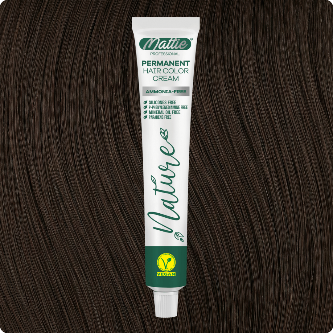 Mattie Professional Nature (7.78) Light Brunet Beige - Vegane permanente Farbcreme 60 ml