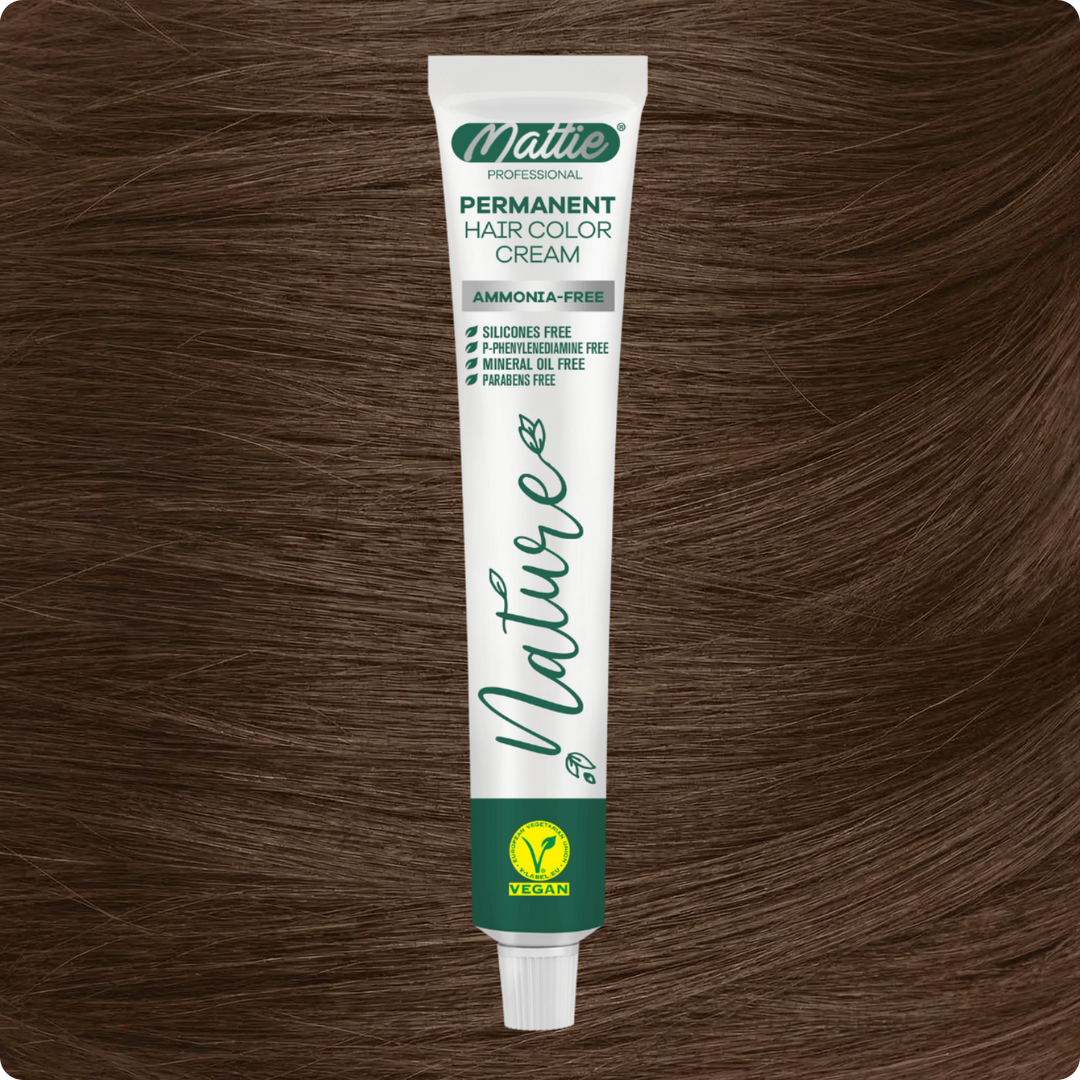 Mattie Professional Nature (7.7) Light Chocolate Brown - Vegane permanente Farbcreme 60 ml