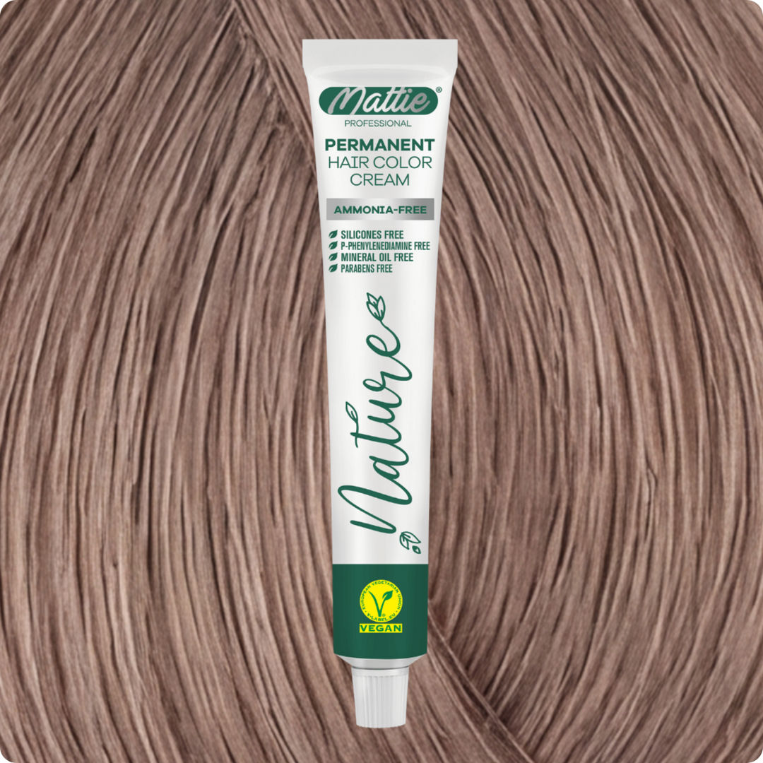 Mattie Professional Nature (9.16) Very Light Ash Rose Blonde - Vegane permanente Farbcreme 60 ml